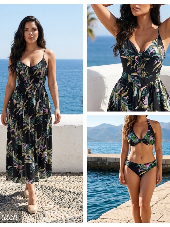 Seafolly Other - 3 piece Tropical Print Maxi Dress and swimsuit